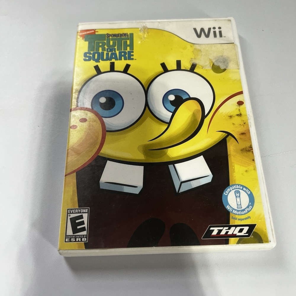 SpongeBob's Truth or Square (Nintendo Wii, 2009) Complete w/ Case, Disc, Manual